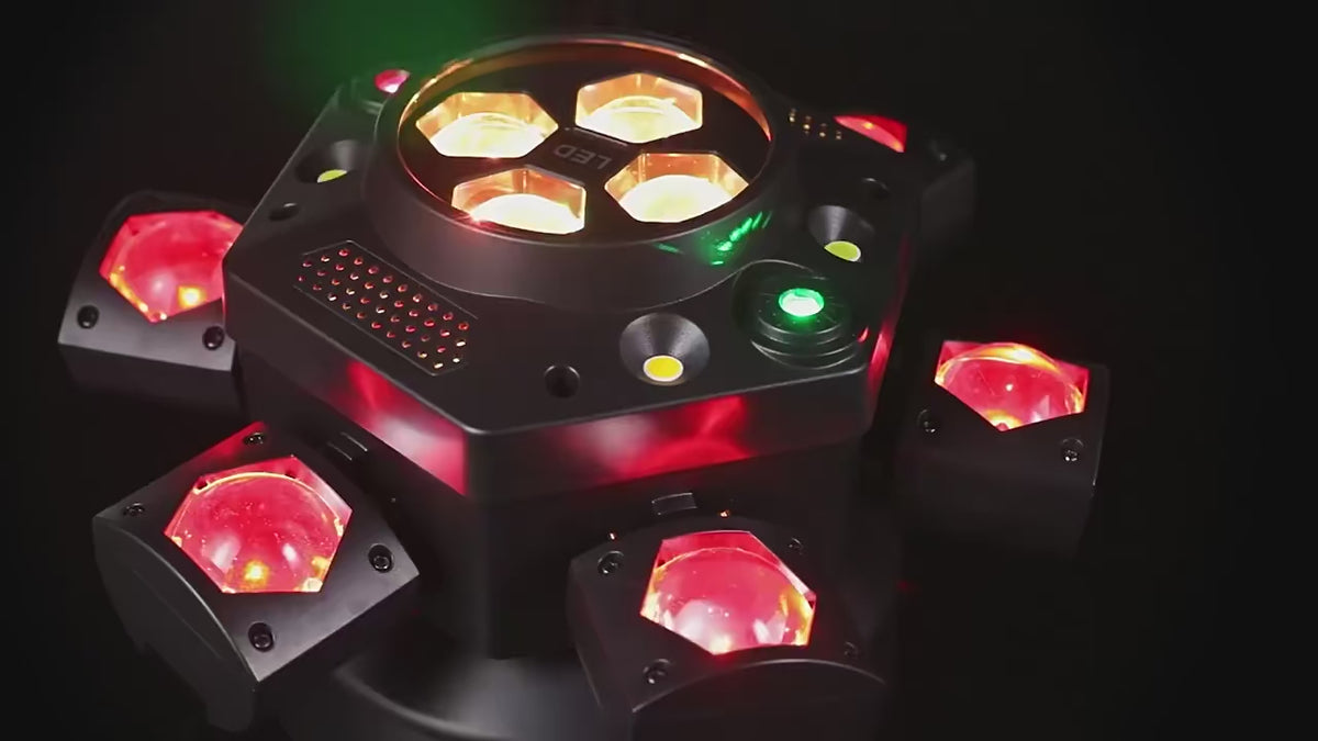 6 Arms 150W Moving Head Light Beam Laser Strobe Effect DMX Stage Rotating DJ Disco Party Bars Show Full Color LED Beam Lights